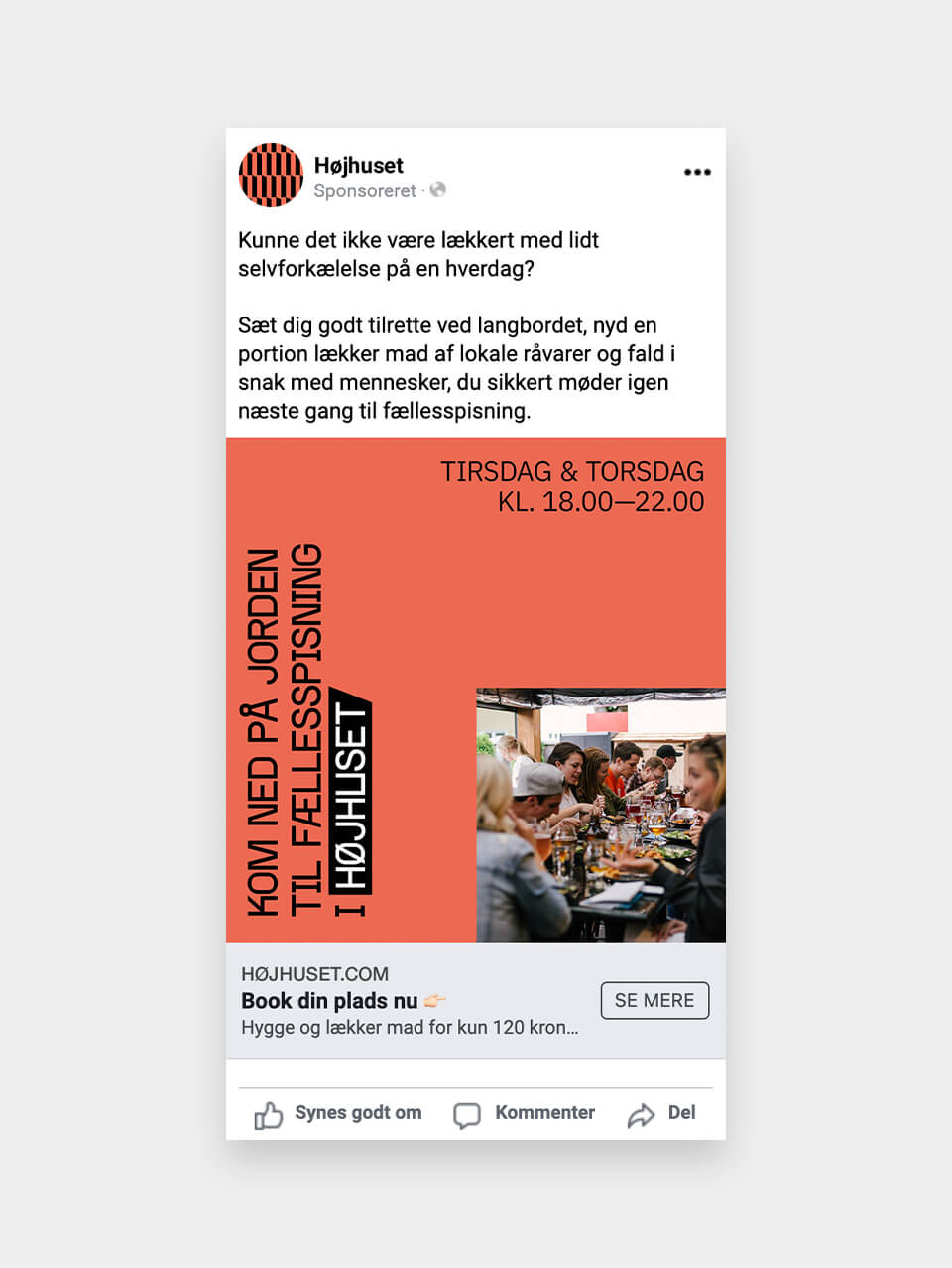 Mobilvisning af Facebook annonce for Højhuset